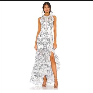 Bronx and Banco White & Navy Santorini Gown XS